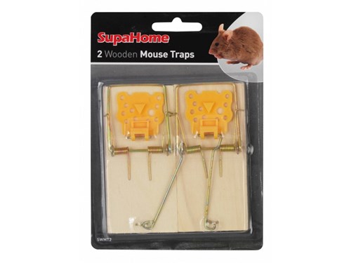  SupaHome Wooden Mouse Traps Pack 2